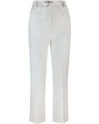 Elisabetta Franchi - Smoking Crêpe Trousers With Satin Bands - Lyst