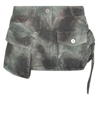 The Attico - Fay Camouflage Denim Mini Skirt - Lyst
