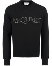 McQueen - Sweater With Logo Embroidery - Lyst