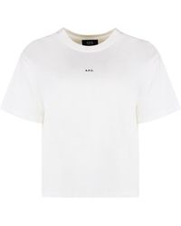 A.P.C. - Cotton Crew-Neck T-Shirt - Lyst