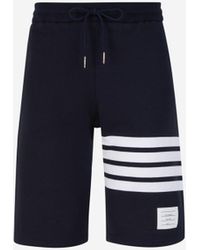 Thom Browne - Striped Cotton Bermuda Shorts - Lyst