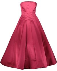 Rochas - Bustier Midi Dress In Duchesse Clothing - Lyst