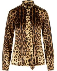 Dolce & Gabbana - Dolce & Gabbana Leopard-Print Silk Shirt - Lyst