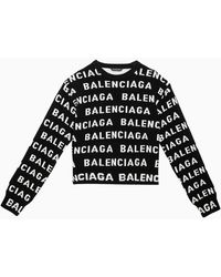 Balenciaga - All-Over Logo Sweater - Lyst