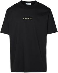 Lanvin - Black Cotton T-shirt - Lyst