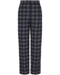 Emporio Armani - High-Waisted Cotton Trousers - Lyst
