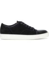 Lanvin - Suede And Nappa Captoe Low To Sneaker Shoes - Lyst