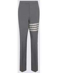Thom Browne - Med Grey Plain Weave 4-bar Trousers - Lyst