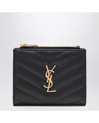 Saint Laurent - Monogram Logo Zipped Leather Wallet - Lyst