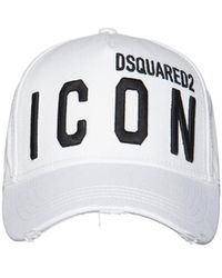 DSquared² - Icon Worn Effect White Snapback Cap - Lyst