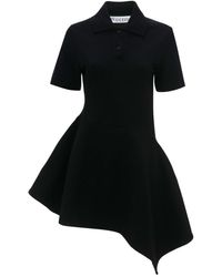 JW Anderson - Polo-collar Cotton Asymmetric Dress - Lyst