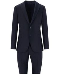 Emporio Armani - Blue Single Breasted Suit - Lyst
