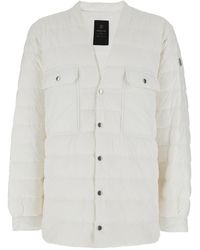 Rick Owens - Down Jacket With Logo Patch On The Sleeve And Snap Buttons - Lyst