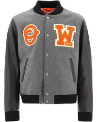 Off-White c/o Virgil Abloh "ow Patch" Bomber Jacket - Gray