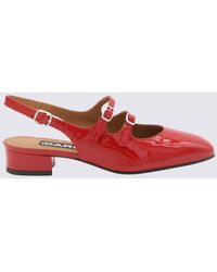 CAREL PARIS - Red Leather Slingback Mary Janes Pumps - Lyst