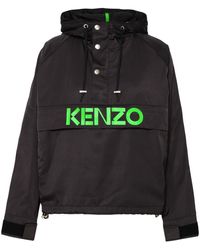 KENZO Women's Nylon Technical Outerwear Mix Jacket in Black | Lyst 