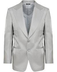 Tom Ford Wool And Silk Jacket - Grey