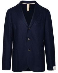 Eleventy - Blue Wool Blazer Jacket - Lyst