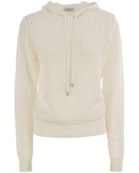 Peserico - Pure Cotton Cordonet Jumper With Sequins - Lyst
