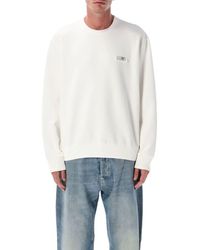 MM6 by Maison Martin Margiela - Cotton Crewneck Sweatshirt With Numeric Logo - Lyst