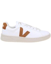 Veja - Urca Sneakers In White And Camel Leather And Suede - Lyst