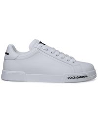 Dolce & Gabbana - Portofino White Calf Leather Sneakers - Lyst