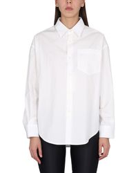 Ami Paris - Boxy Fit Cotton Poplin Shirt - Lyst