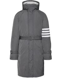 Thom Browne - Poly Twill 4-bar Hooded Down Parka With Belt Clothing - Lyst