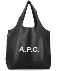 A.P.C. - Ninon Tote Bag With Logo - Lyst