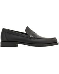 Ferragamo - Titanium-Finish Mini Gancini Buckle Bacco Loafers Shoes - Lyst