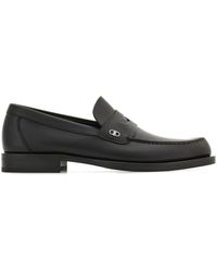 Ferragamo - Titanium-Finish Mini Gancini Buckle Bacco Loafers Shoes - Lyst