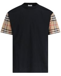 Burberry - Net Sustain Checked Poplin-Trimmed Cotton-Jersey T-Shirt - Lyst