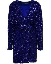 ROTATE BIRGER CHRISTENSEN - Mini Wrap Dress With All-Over Sequins - Lyst