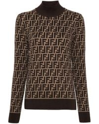 Fendi - Ff Cotton High-Neck Sweater - Lyst