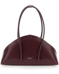 FEDERICO CINA - 'tortellino' Bordeaux Shoulder Bag With Double Top Handles In Leather Woman - Lyst