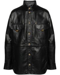 Versace - Shirt-Jacket Leather Jacket - Lyst