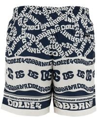 Dolce & Gabbana - Logo Print Swim Shorts - Lyst