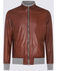 Barba Napoli - Brown Leather Jacket - Lyst