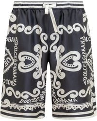 Dolce & Gabbana - Silk Twill Jogging Shorts - Lyst