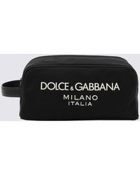 Dolce & Gabbana - Canvas And Leather Pouch Bag - Lyst