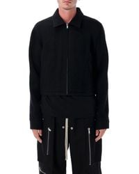 Rick Owens - Wool Cropped Jacket With Zip - Lyst