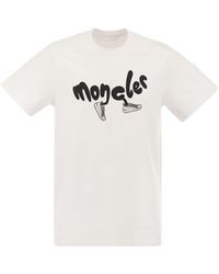 Moncler - T-shirt With Running Logo - Lyst