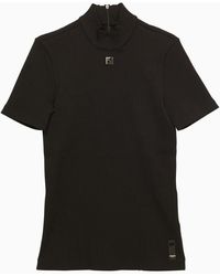 Fendi - Ribbed Nylon T-shirt With Logo - Lyst