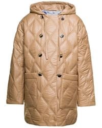 Ganni - Quilted Recycled Nylon Hooded Jacket - Lyst