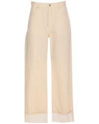 Bottega Veneta - Wide Leg Jeans With Cuffs - Lyst