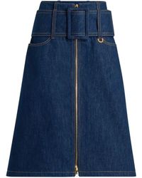 Patou - Zipped Midi Belted Skirt - Lyst