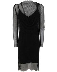 ワンピース Max Mara Embellished mesh Vezzo mini dress Max Mara Vezzo mini dress with strass - Black | 2382360332600000