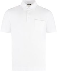 Zegna - Short Sleeve Cotton Pique Polo Shirt - Lyst