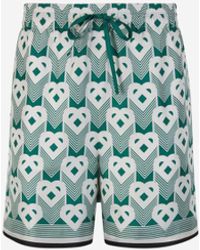 Casablancabrand - Heart Silk Bermuda Shorts - Lyst