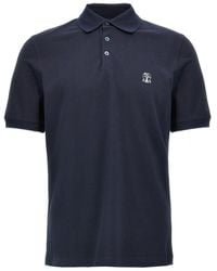 Brunello Cucinelli - Logo Cotton Polo Shirt - Lyst